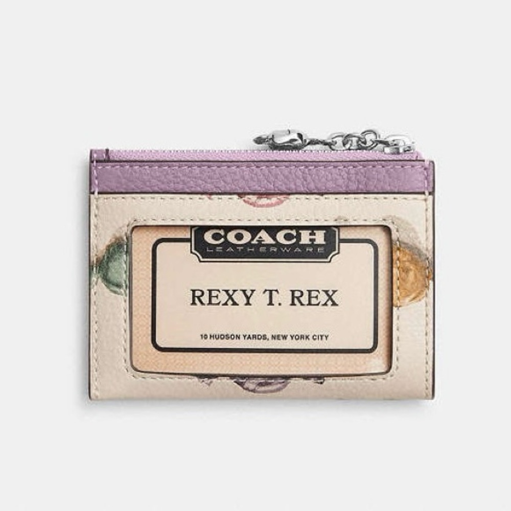 COACH Mini Skinny Id Case With Candy Print & Charm Refined Pebble Leather CDF93 - Picture 14 of 14